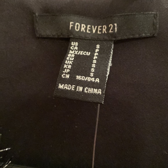 Forever 21 Black Tinsel Fur Cropped Blazer - Picture 3 of 7